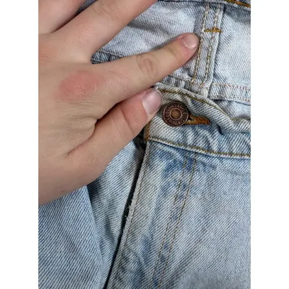 Vintage 60s 70s Levis Orange Tab Jeans Men 36x34 Blue Light Wash Tapered STAINED - Picture 4 of 10